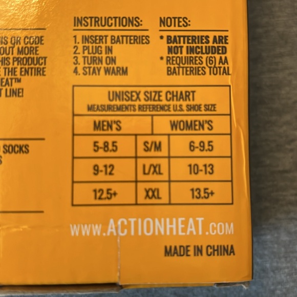 NWT Action Heat unisex heated socks - Picture 3 of 5
